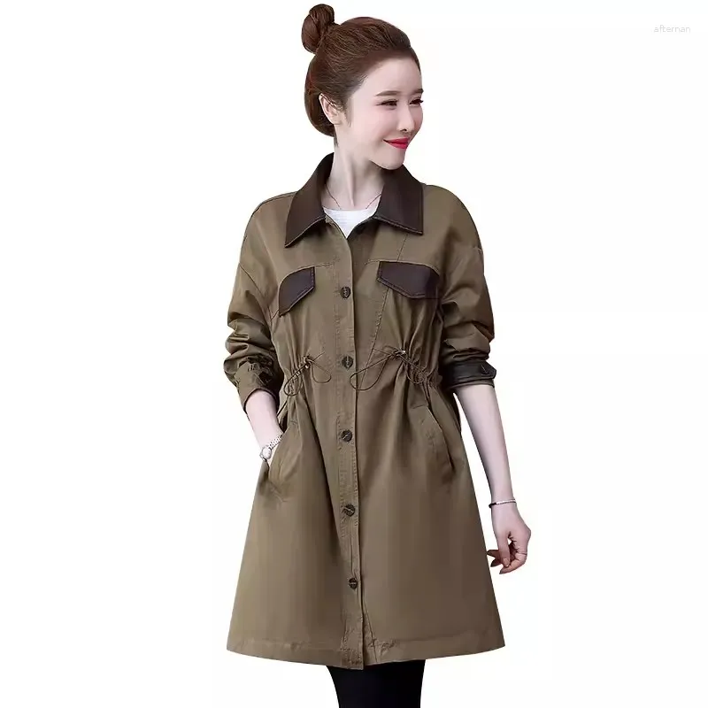 Women's Trench Coats Fashion British Windbreaker Coat Spring And Autumn 2024 Long Casual Tide February August