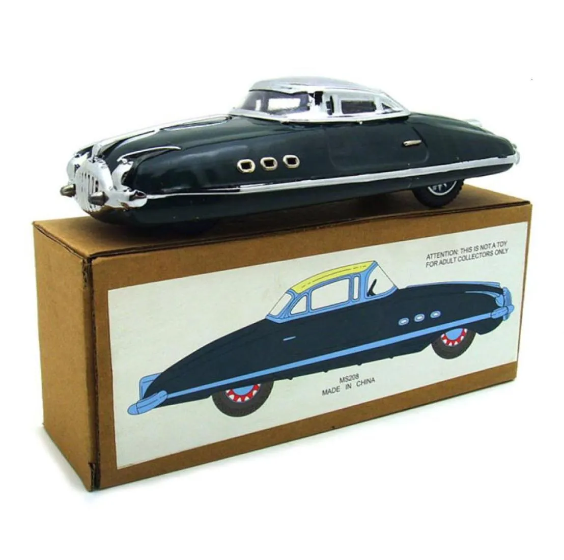 1pcbox relógio carro brinquedo folha de flandres lata enrolador infância carros vintage artesanal coleção figura metal presente acabar brinquedos sh14090080