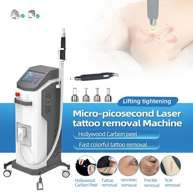 Klinik Använd snabb tatueringsborttagningsmaskin 4 våglängd picosekund laser q switch nd yag hud rening blekning mullvad ta bort maskin