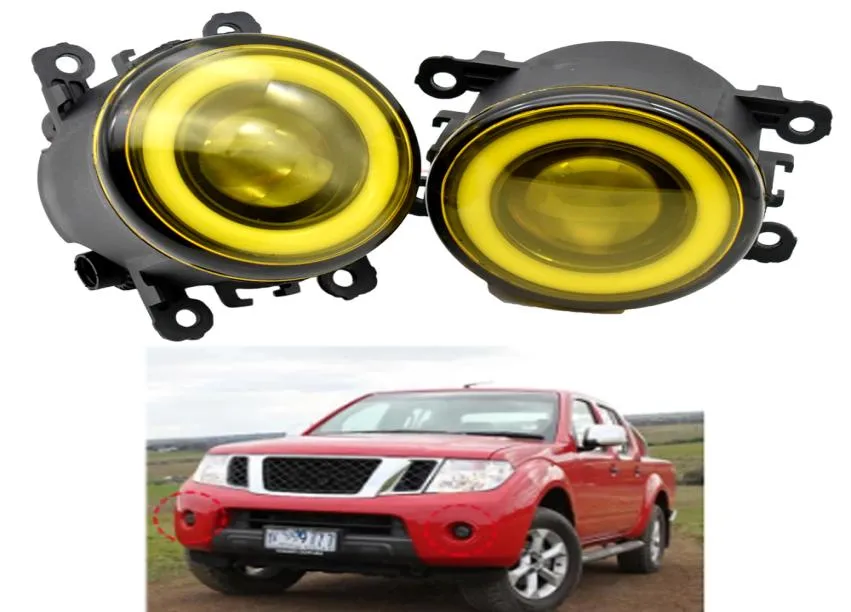 2 x車の右左フォグライトLED Halo Ring Angel Eye 12V for Nissan Navara D40 Pickup 200520124741844