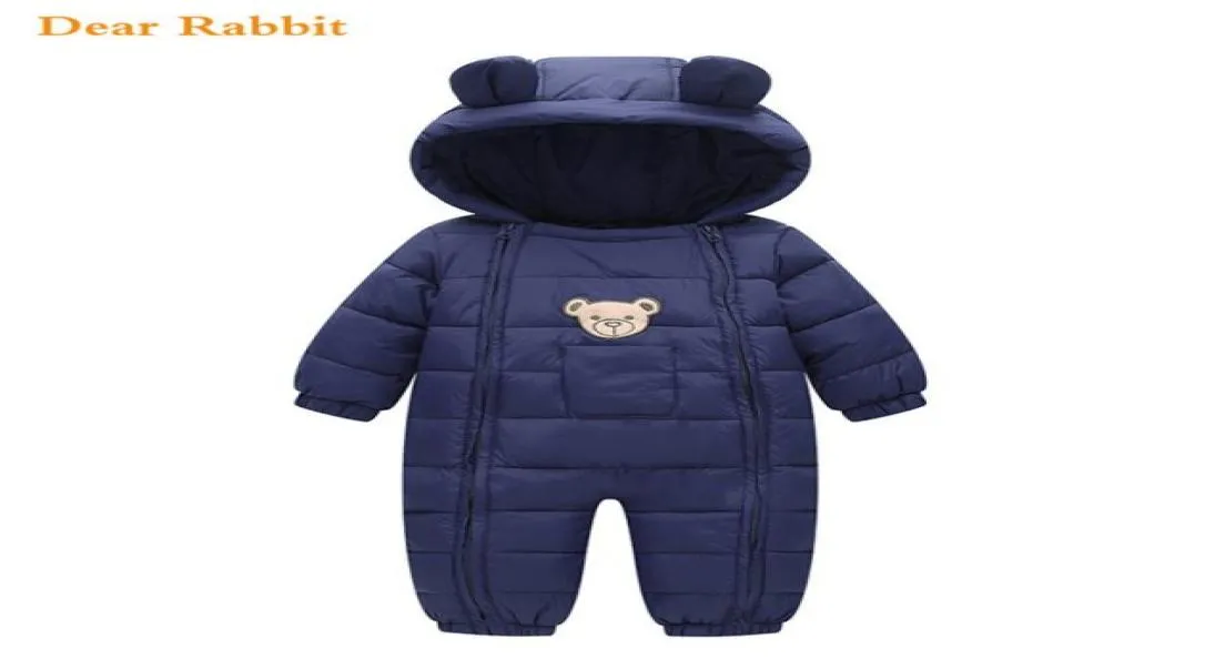 2020 New born Snowsuit Baby girl boy spring coat clothes Warm Outerwear Overalls Romper Kids Winter Jumpsuit Parka hooded mantle L6772537