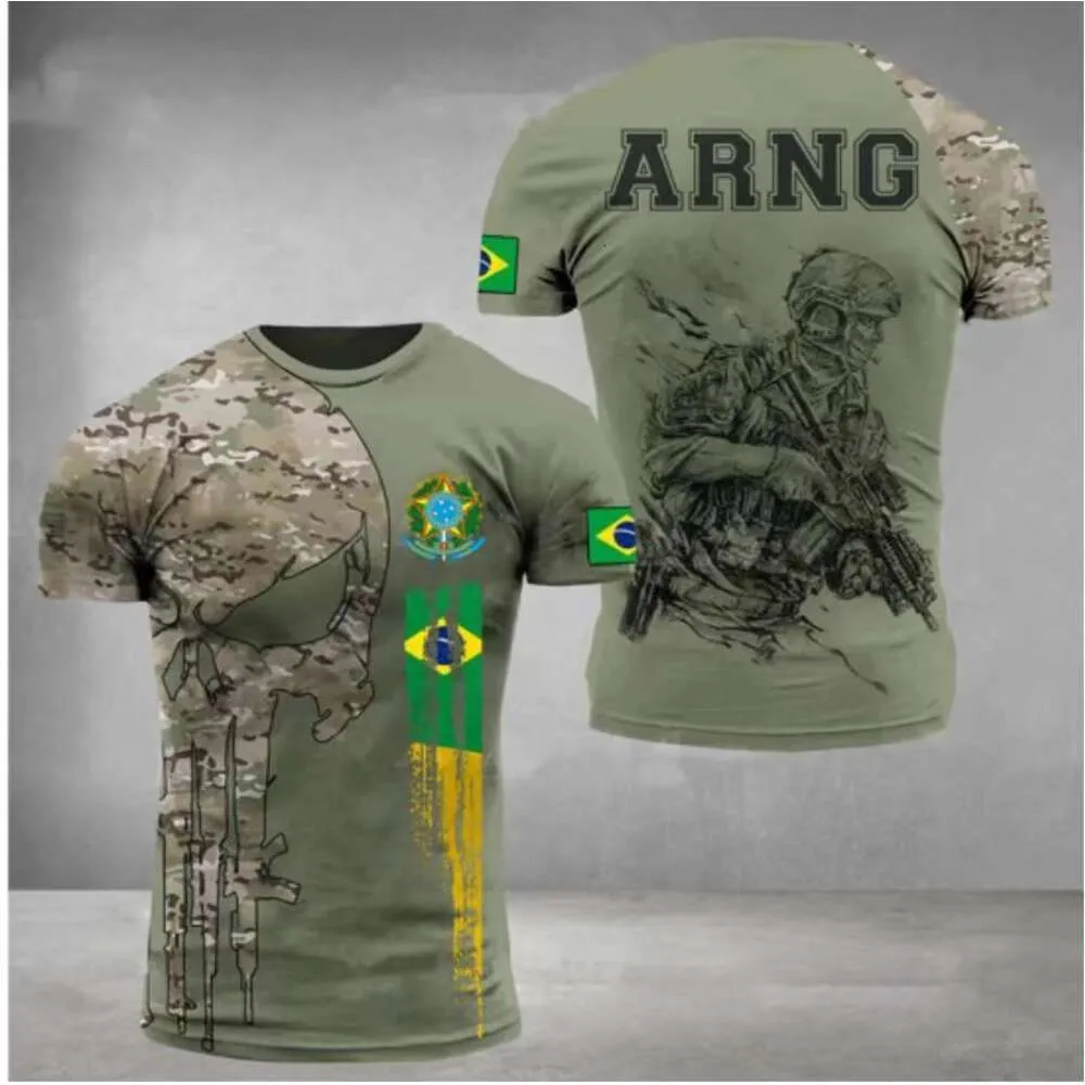 2024New Mens Camisetas Exército-Veterano 3D Impressão Soldado Americano Casual Em Torno Do Pescoço Solto Manga Curta Camuflagem Comando Roupas Masculinas Nize Max Xxs-6Xl 721