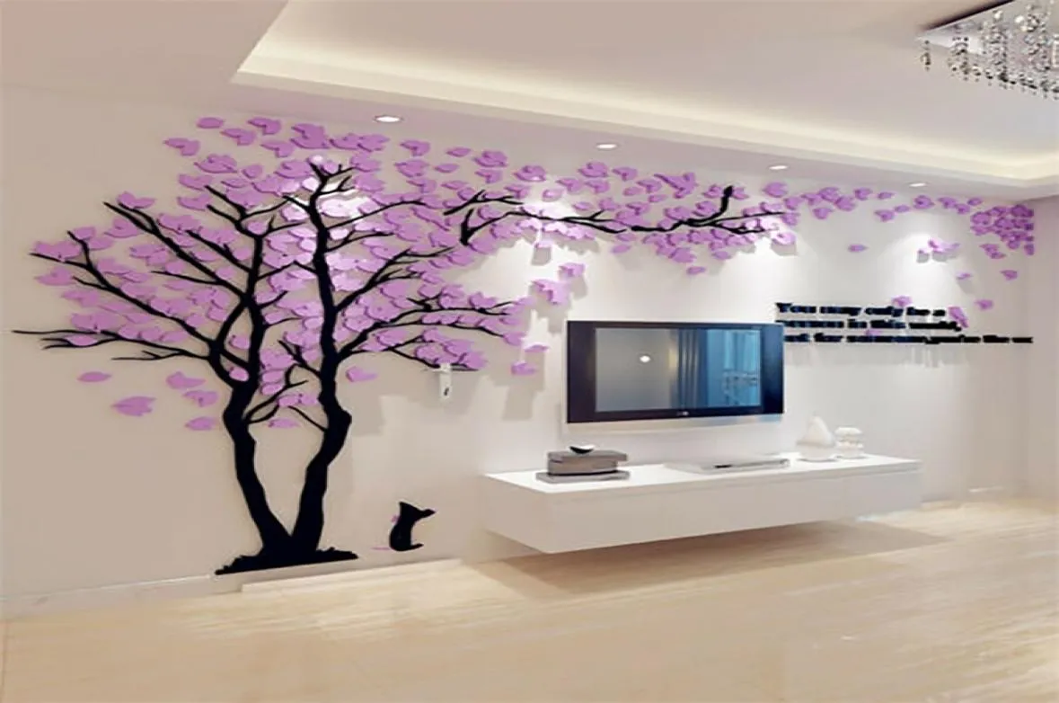 New Creative Love Tree 3d Wall Stickers Living Room Sofa TV Background selfadhesive film Left And Righ Home Decoration T2004218519228