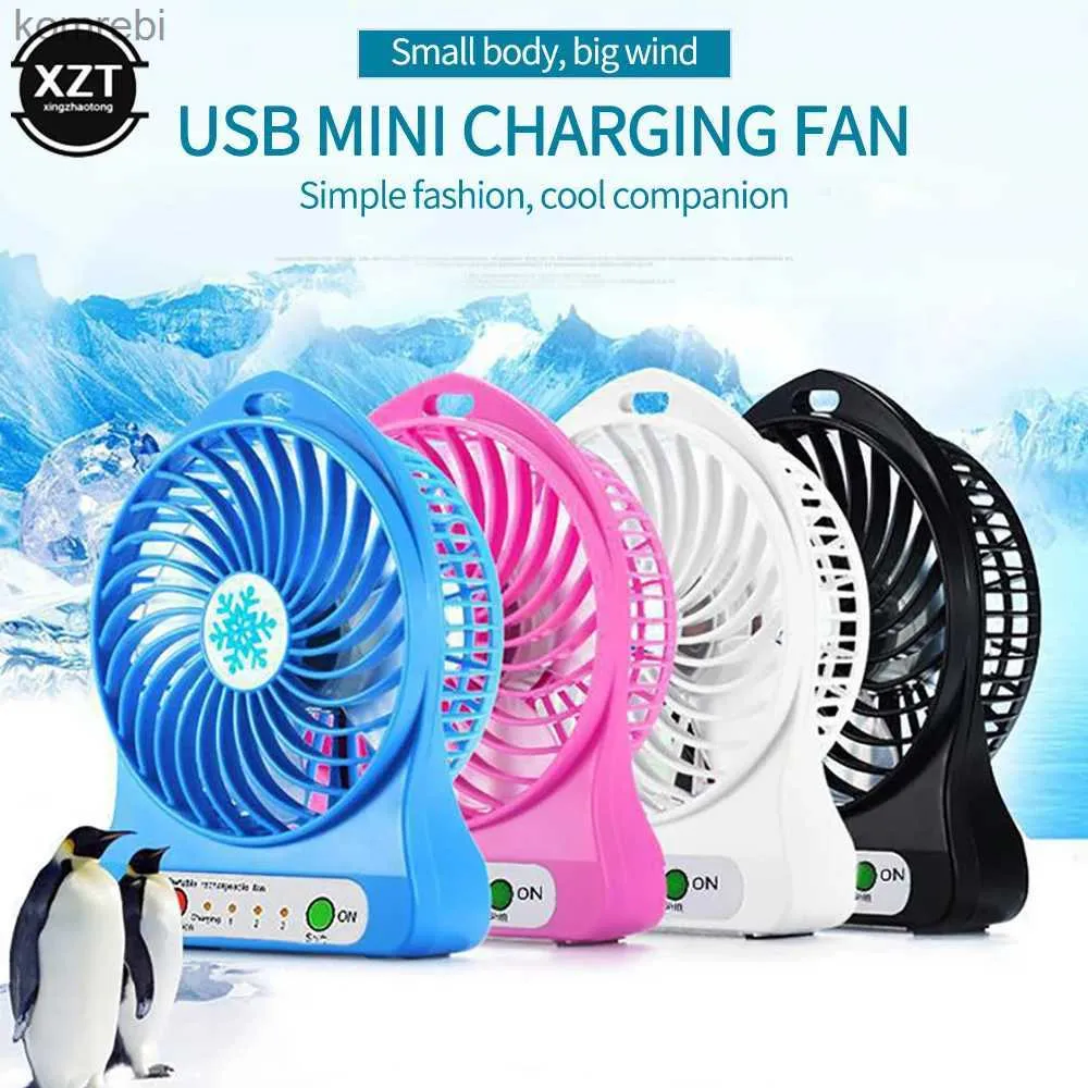 Ventilateurs électriques Mini ventilateur portatif USB rechargeable avec lumière LED refroidisseur d'air de bureau bureau extérieur petit ventilateur L240122