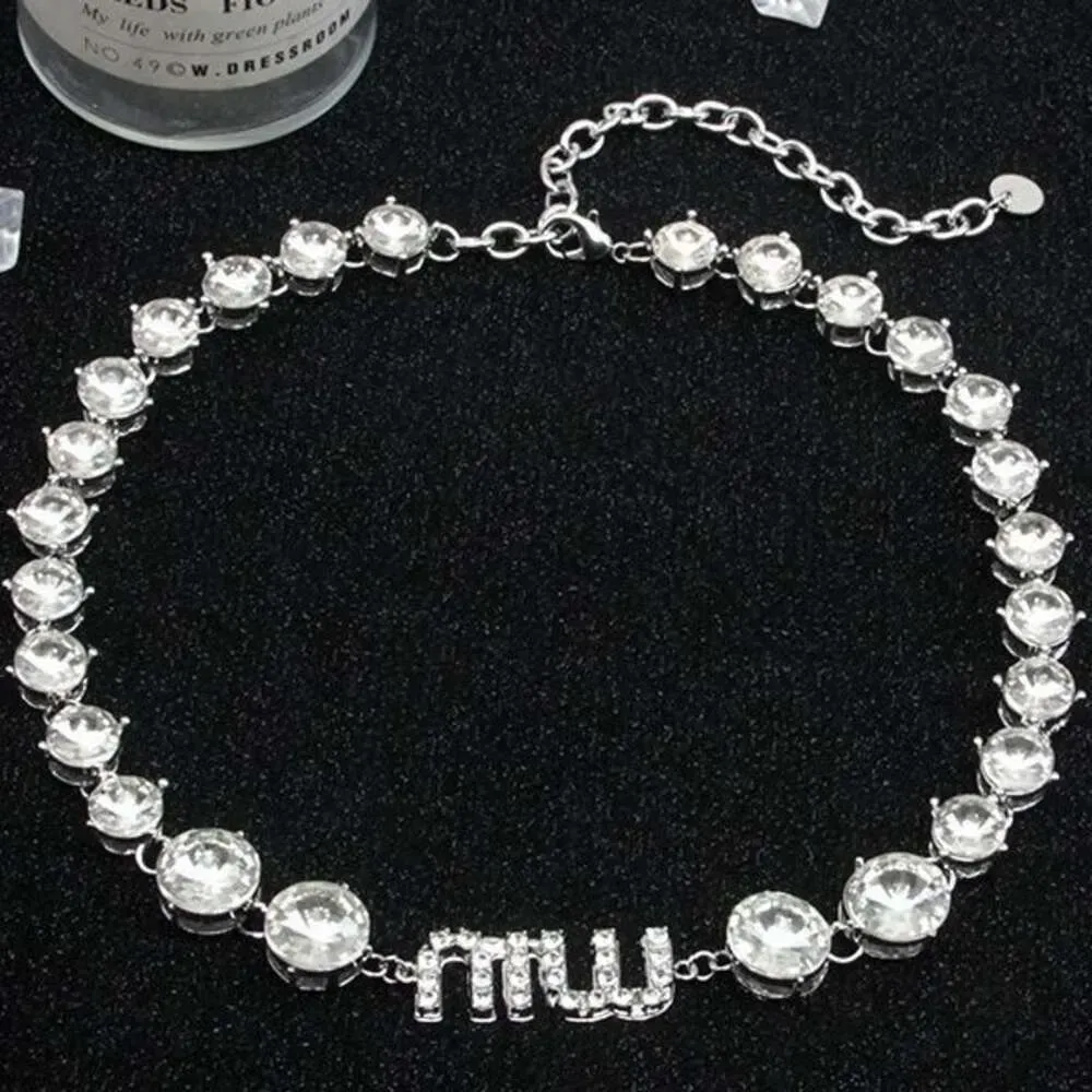 Miu Big and Small Sister Style~ High Class Full Diamond Party Collarbone Chain Dress Necklace Accessories