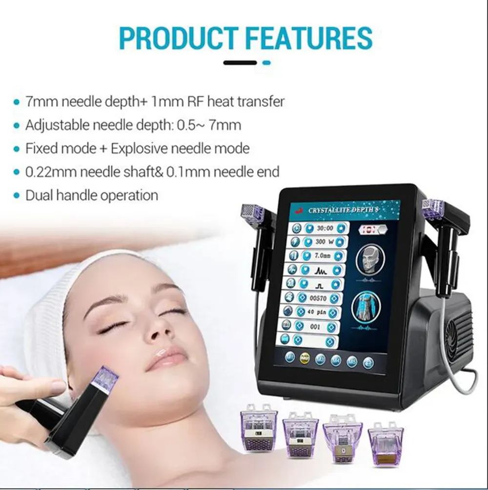 Morpheus 8 Fractional RF Microneedle Machine with 12/24/40 Pins Nano Cartridges for Skin Lifting Anti Stretch Marks