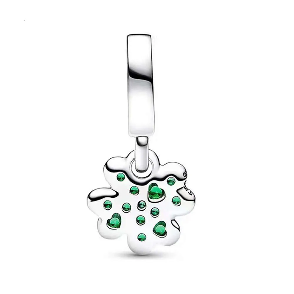 Vero e proprio Sier Sterling Lucky Four Leaf Clover ciondola il fascino del braccialetto originale della collana fai da te gioielli da donna feste