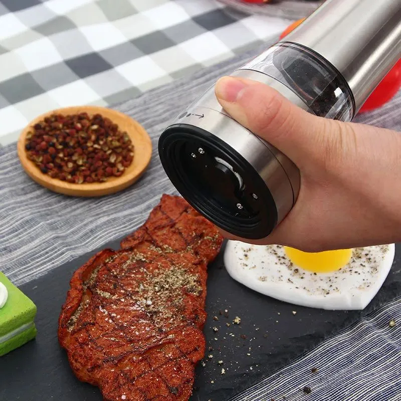 Stainless Steel Salt and Pepper Grinder Creative BBQ Tools Cooking Seasoning Herbs Kitchen Gadgets Mills Spice Pepper CPA4480