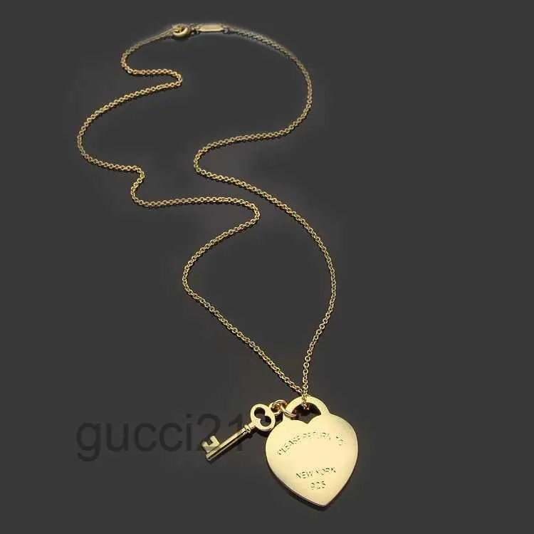 Mulheres pingente colares designer jóias chave para mulheres ouro/prata/rosa com pacote completo de marca como presente de natal de casamento 1ahw 1ahw