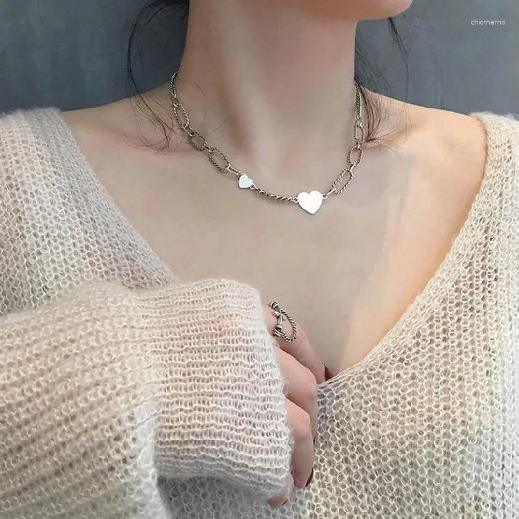 Ohrstecker Love Gate Halskette für Damen Instagram Minimalistisches Design japanische und koreanische Pulloverkette