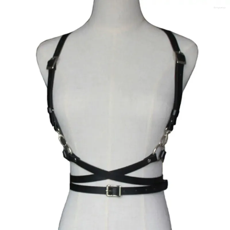 Ceintures Mode Élégante Discothèque Dames Robe Cummerbands Gothique Ceinture En Cuir Punk Ceinture Cage Gilet Corps Sangle