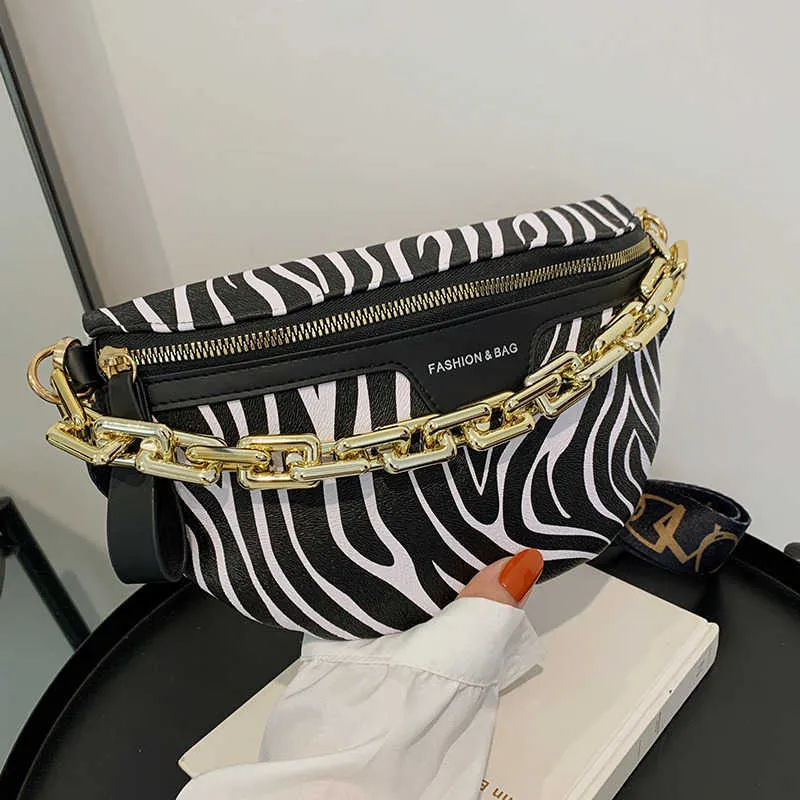 Bolsos de cintura de ocio bolso de mujer con cadena nuevo estilo leopardo temperamento femenino pecho tendencia de moda con niña pequeña