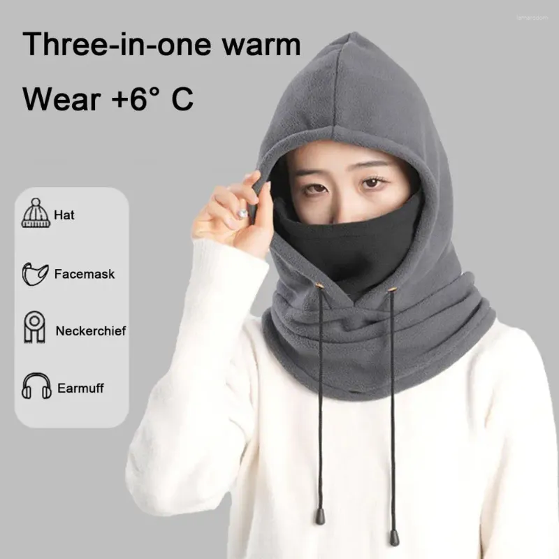 Lenços femininos chapéu de inverno à prova de vento balaclava pescoço envoltório combo para senhoras espessado quente macio cachecol aconchegante com orelha elástica