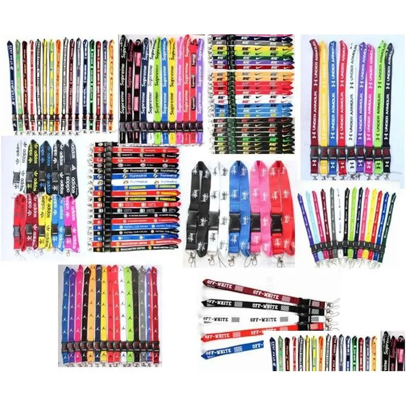 Cell Phone Straps Charms Factory Price 50Pcs Sports Car Logo Lanyard Clothing Brand For Keys Chain Id Cards Holder Detachable Buck Dhsuq