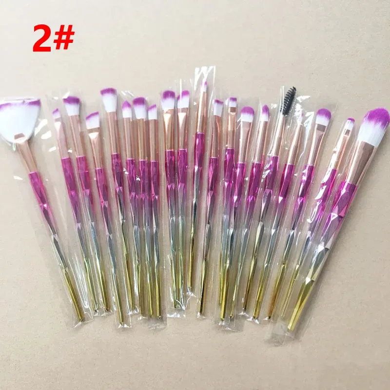 Diamond Makeup Brushes Set Powder Brush Kits Face Eye Brush Puff Batch ColorfulBrushes Foundation brushes Beauty Cosmetics In stock