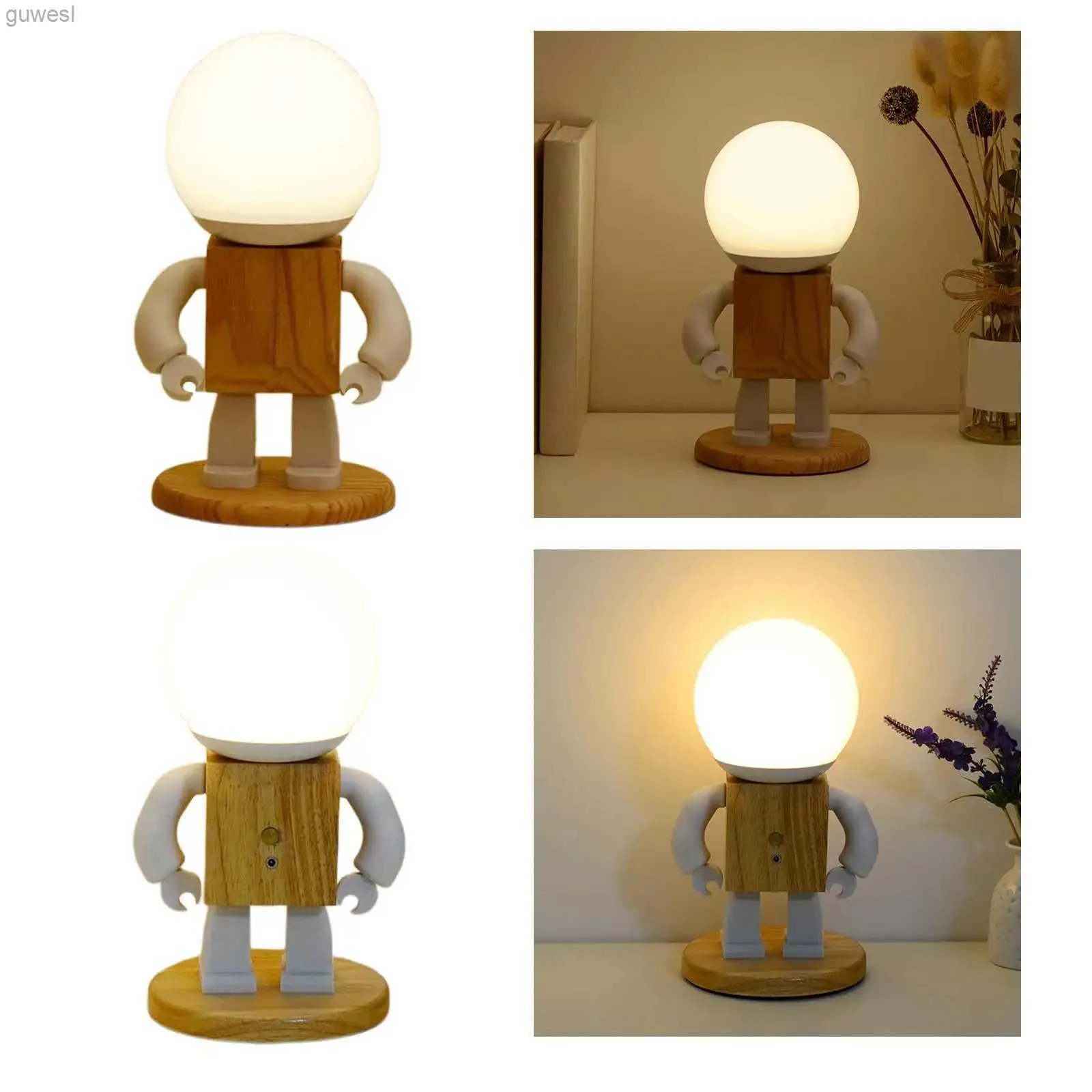 Lampes de bureau Lampe de bureau en bois lampe de Table Robot pour chambre à coucher réglable pour étude de chambre et création de bureau YQ240123