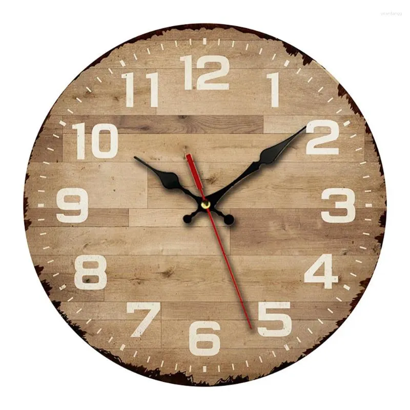 Orologi da parete Design Decorazione per la casa Orologio in legno vintage Elegante pannello di densità MDF minimalista retrò