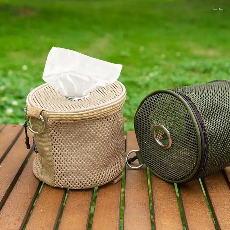 Förvaringspåsar vikningsrulle toalettpappershållare vävnad vävnad bärbar rese servettväska med krok för utomhus camping dagliga förnödenheter