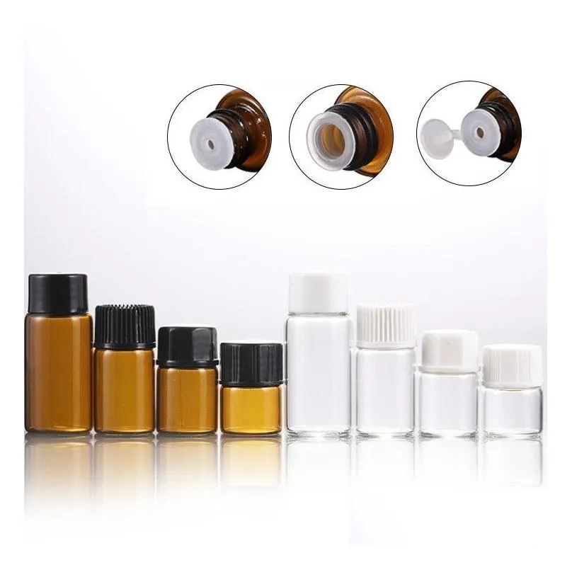 Paketleme Şişeleri Toptan 1ml 2ml L 5ml Amber Cam Esansiyel Yağ Şişesi Örnek Tüpler Başına Küçük Boş Ev Kokuları Damla Teslimat DHXJV