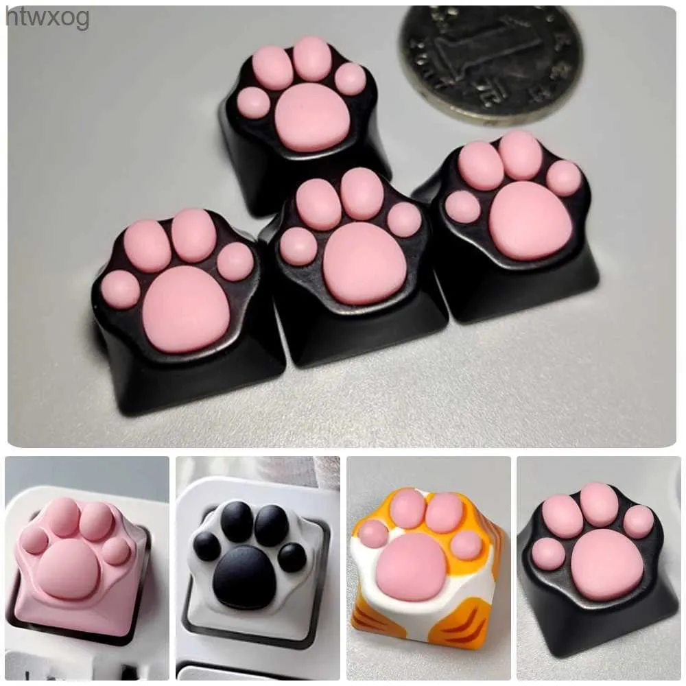 Tangentbord Cat PAWS KeyCaps för Mechanical Keyboard Animation Metal Custom KeyCap Knappar Tangent Cap för Cherry MX Switch Artisan KeyCaps YQ240123