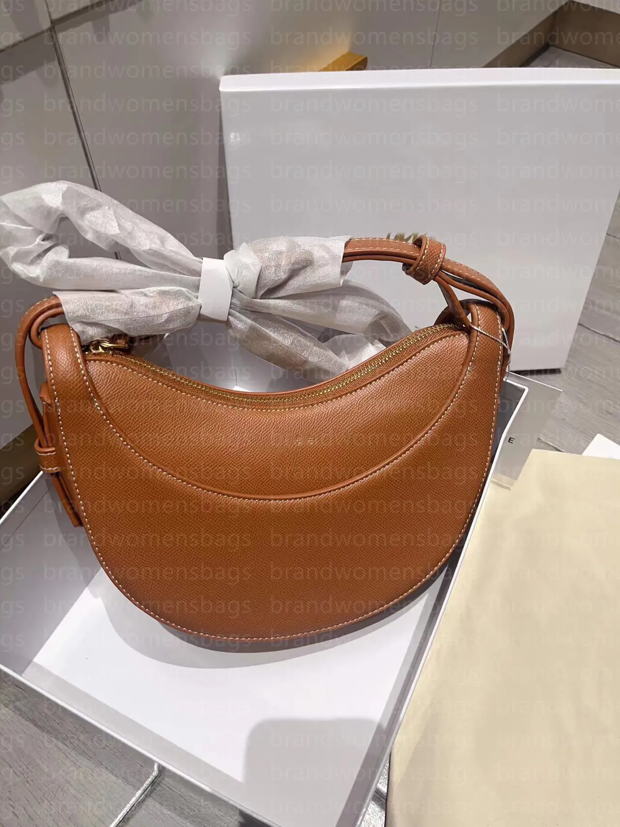 DHgate.com:Premium Leather Half Moon Bag: Stylish Crossbody