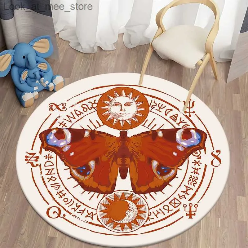 Carpet Mystery Kawaii bedrukt rond tapijt voor woonkamertapijten Camping Picknickmatten Antislipkleed Yogamat E-sport Tapijten geschenken Q240123