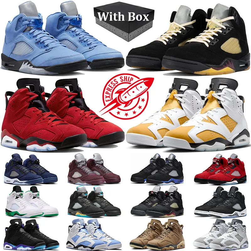 With Box Jumpman 5 6 Men Basketball Shoes 5s UNC Dusk Georgetown Burgundy Aqua Racer Blue 6s Toro Bravo Yellow Ochre Cool Grey Black Infrared Mens Trainers Sneakers