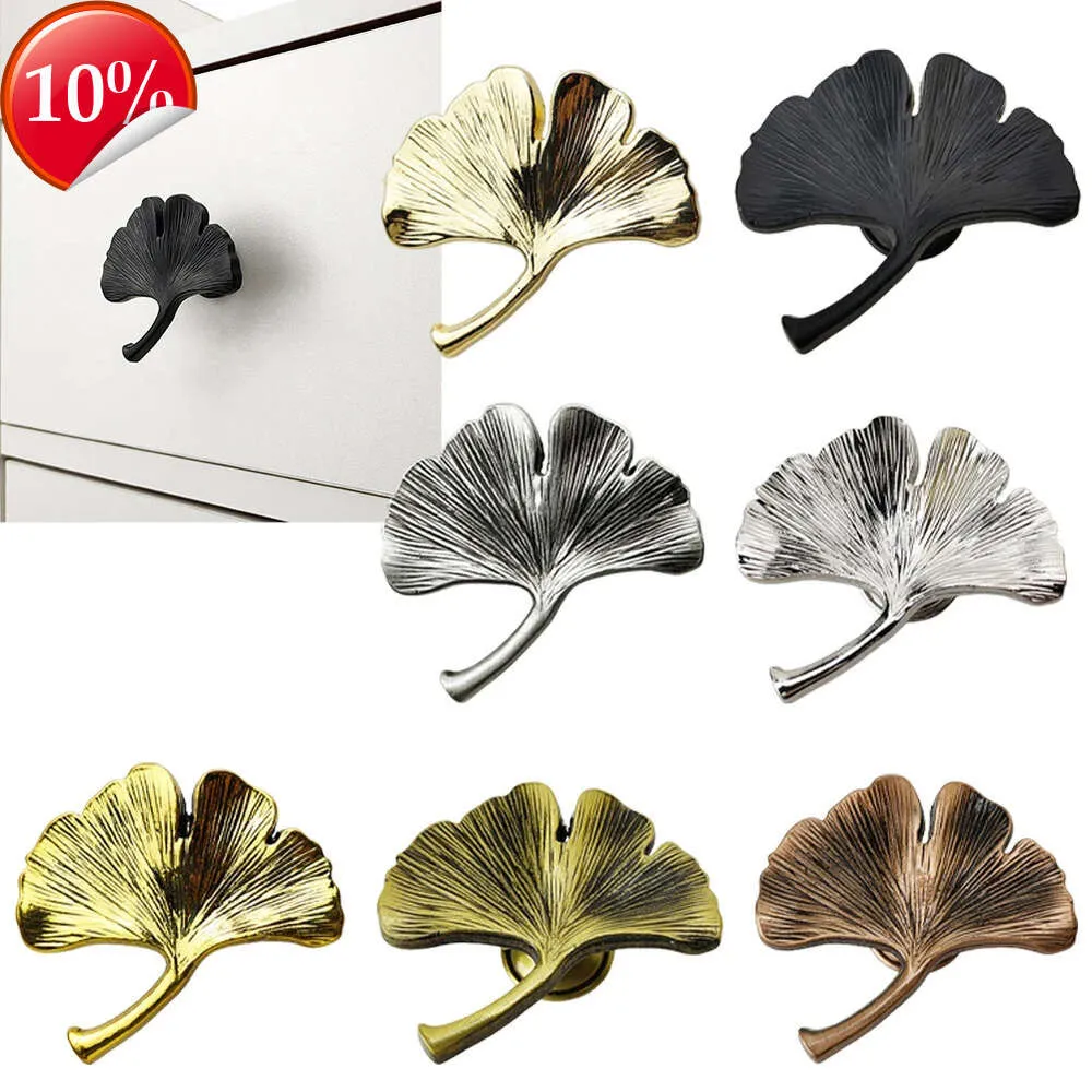 New Furniture Drawer Handle Cabinet Handles Ginkgo Leaf Cabinet Pulls Furniture Knobs Zinc Alloy Cupboard Wardrobe Door Hardware