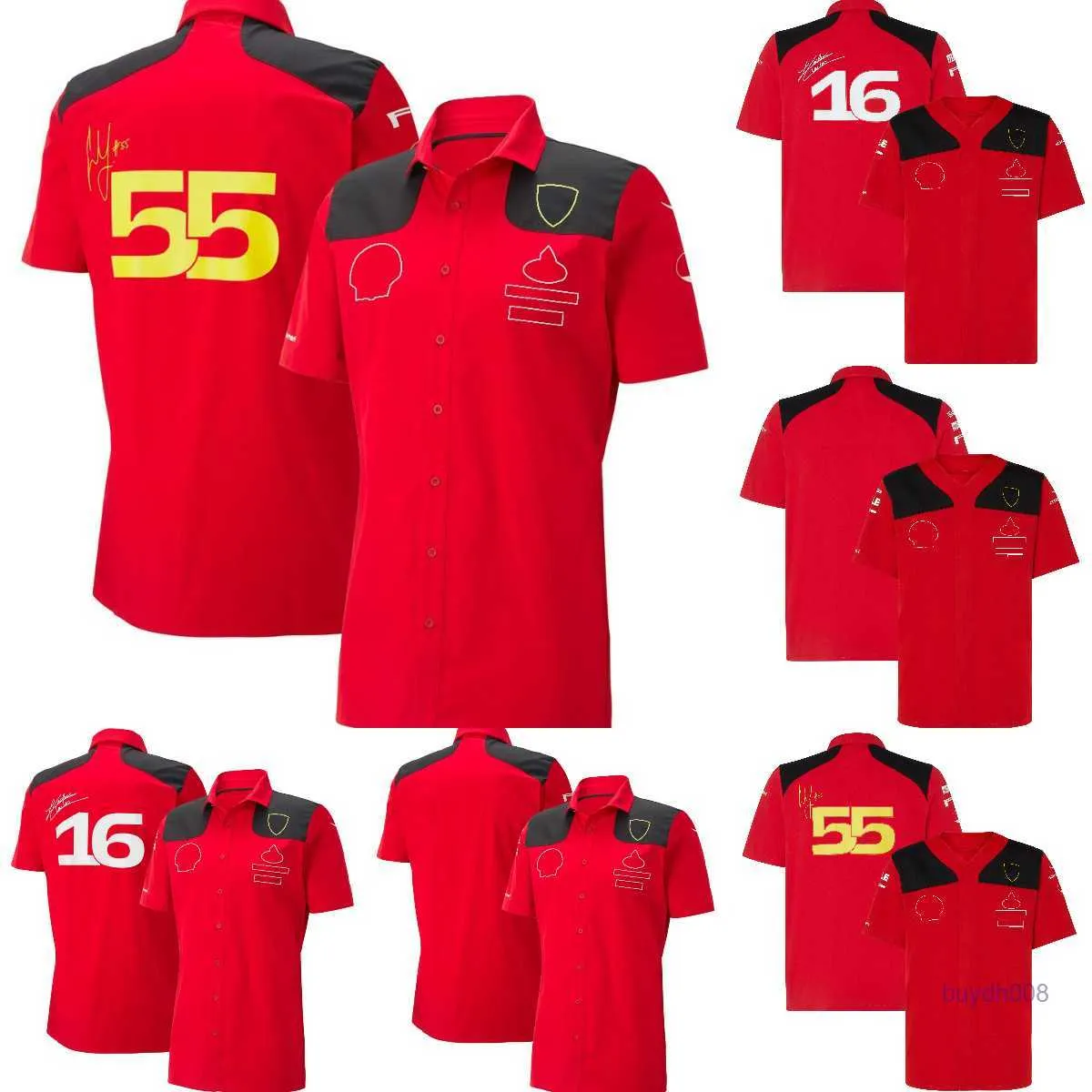 Nuove magliette da uomo e da donna Formula One F1 Polo Abbigliamento Top Red Team Racing Summer Casual Button Up