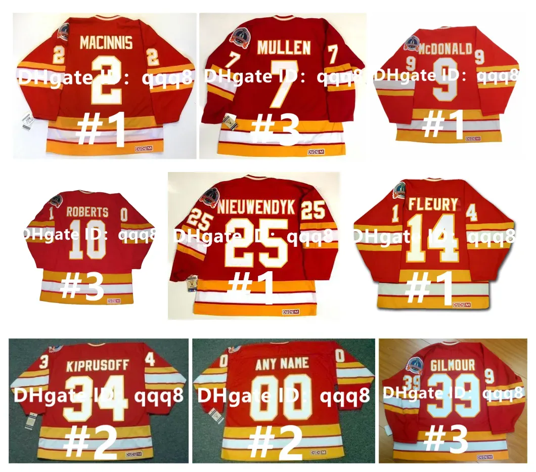 Vintage CCM Hockey Jersey Al Macinnis Miikka Kiprusoff Joe Mullen Lanny McDonald Hakan Loob Jarome Iginla Theoren Fleury Theoren Fleury Joel