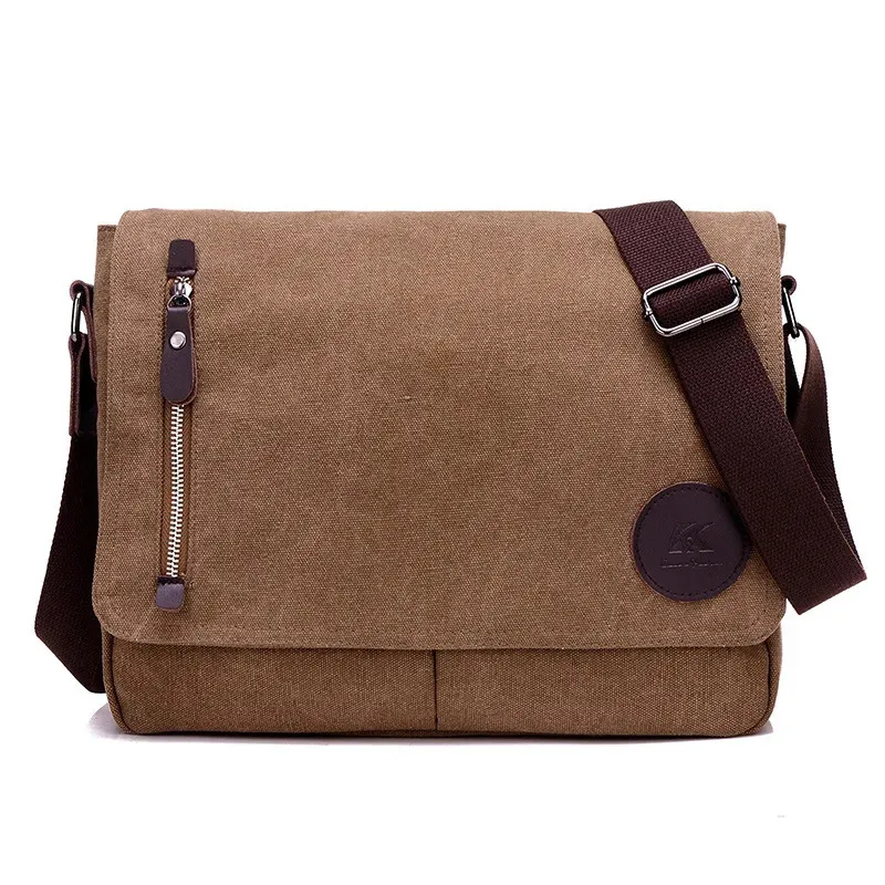 Weysfor Fashion Solid Canvas Messenger Satchel Taschen Schnalle Casual Tragbare Schulter Tasche Koreanische Trend Einfache Pack Für Männer 240119