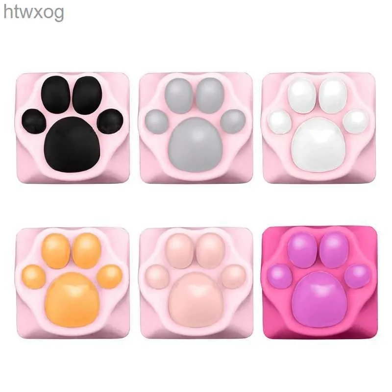 Teclados DIY Teclado Mecânico Liga de Alumínio para Chave Cap Personalidade Linda Pata para Cat Paw Pad Keycap para Cherr YQ240123