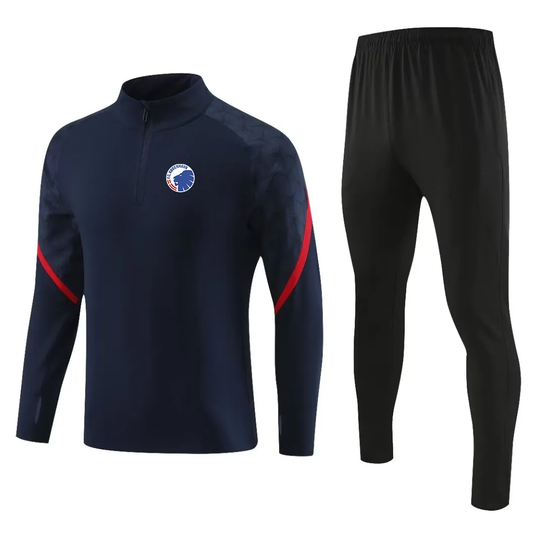 FC Copenhagen Uomo abbigliamento sportivo casual per bambini tuta sportiva moda outdoor mezza cerniera giacca sportiva casual traspirante a maniche lunghe