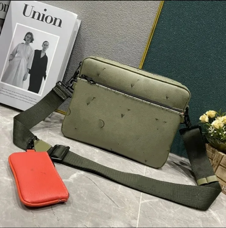 10a Luxurys designer väska män kvinnor 3 st trio äkta läder messenger handväska crossbody väskor shopping väska axel väska handväskor plånböcker tygsäck ryggsäck svart