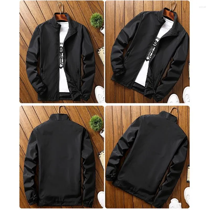 Jaquetas masculinas para homens casaco cardigan jaqueta casual manga longa cor sólida gola zip up acessível durável e prático