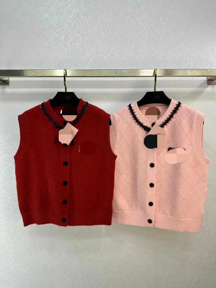 1012 2024 Подиумный летний брендовый свитер в том же стиле с коротким рукавом, черный, розовый, белый, с круглым вырезом, модная одежда, женская одежда высокого качества weilanG918