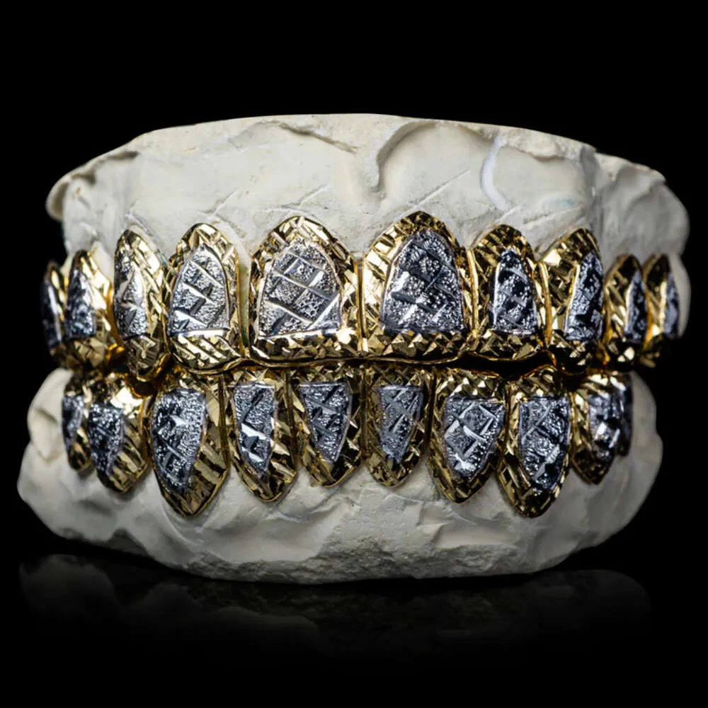 Biżuteria mody Custom Hip Hop w pełni oblasyfikowane okrągłe diament vvs moissanite grillz dla męskich