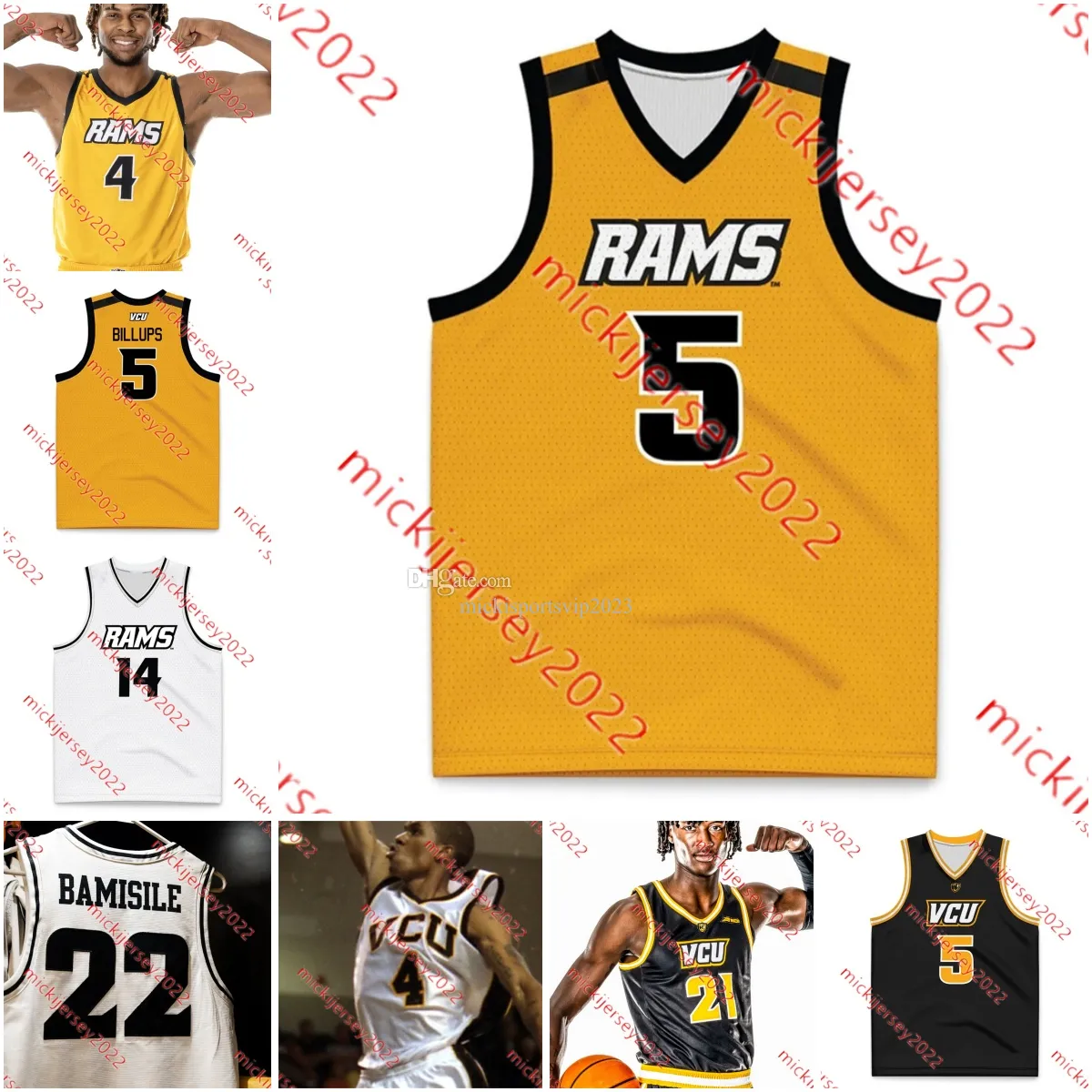 VCU RAMS Basketball Jersey Jason Nelson Zeb Jackson Roosevelt Wheeler Alphonzo Billups III Sean Bairstow Michael Belle Mens Youth Syed Custom VCU Rams Jerseys