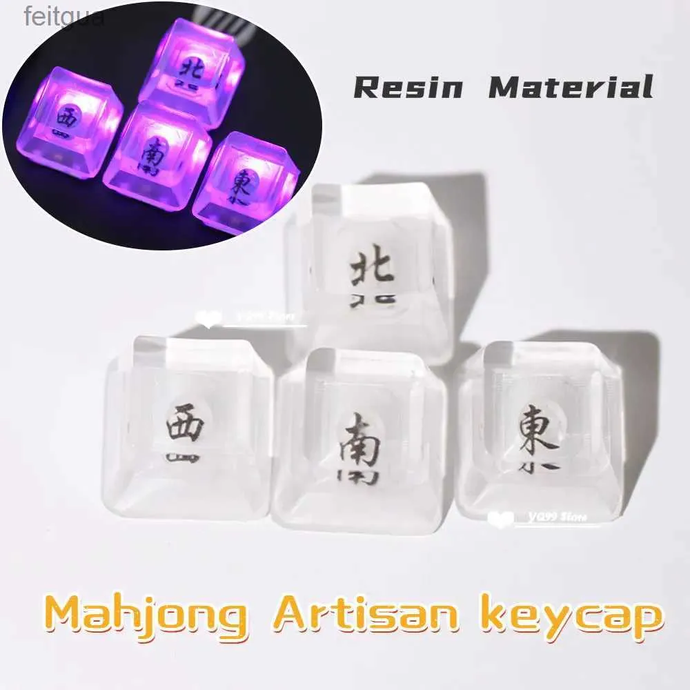 Tastaturen Tastaturen Transparente Mahjong Artisan-Harz-Tastenkappen OEM-Profil ESC-Tasten für mechanische Tastatur mit Hintergrundbeleuchtung RGB-Tastenkappe für Anne Pro 2 GK64 YQ240123