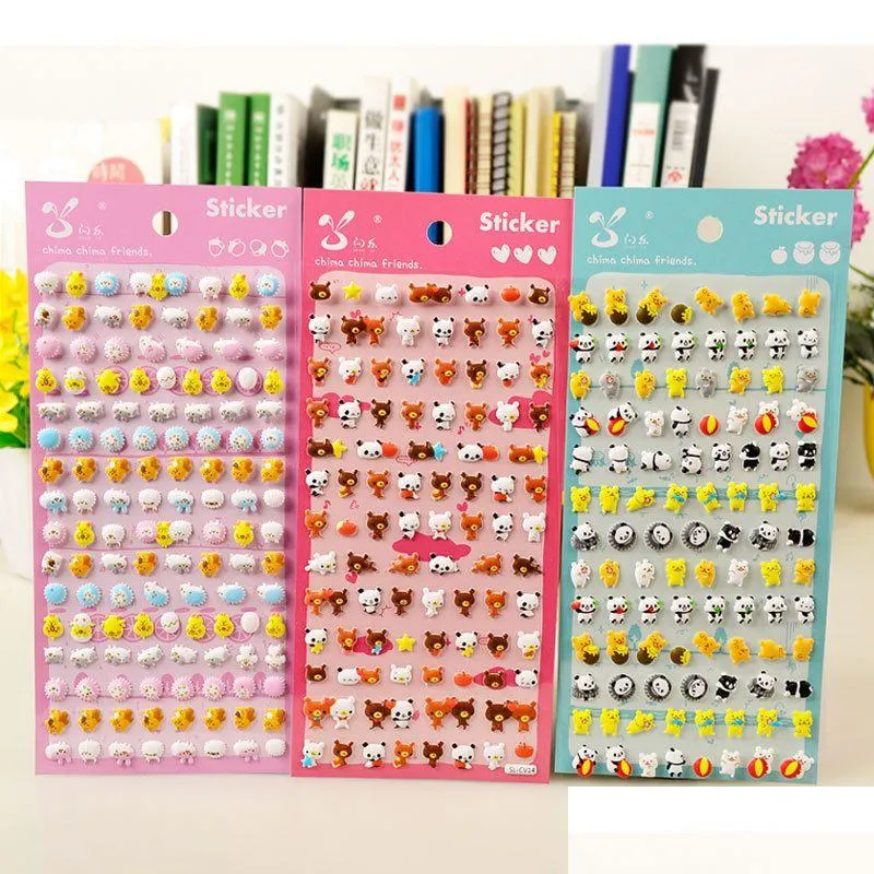 Notes Wholesale Wholesale- Diy Colorf Cute 3D Kawaii Stickers Diary Planner Journal Note Paper Scrapbooking Albums P Otag Drop Deliv Dhkcd