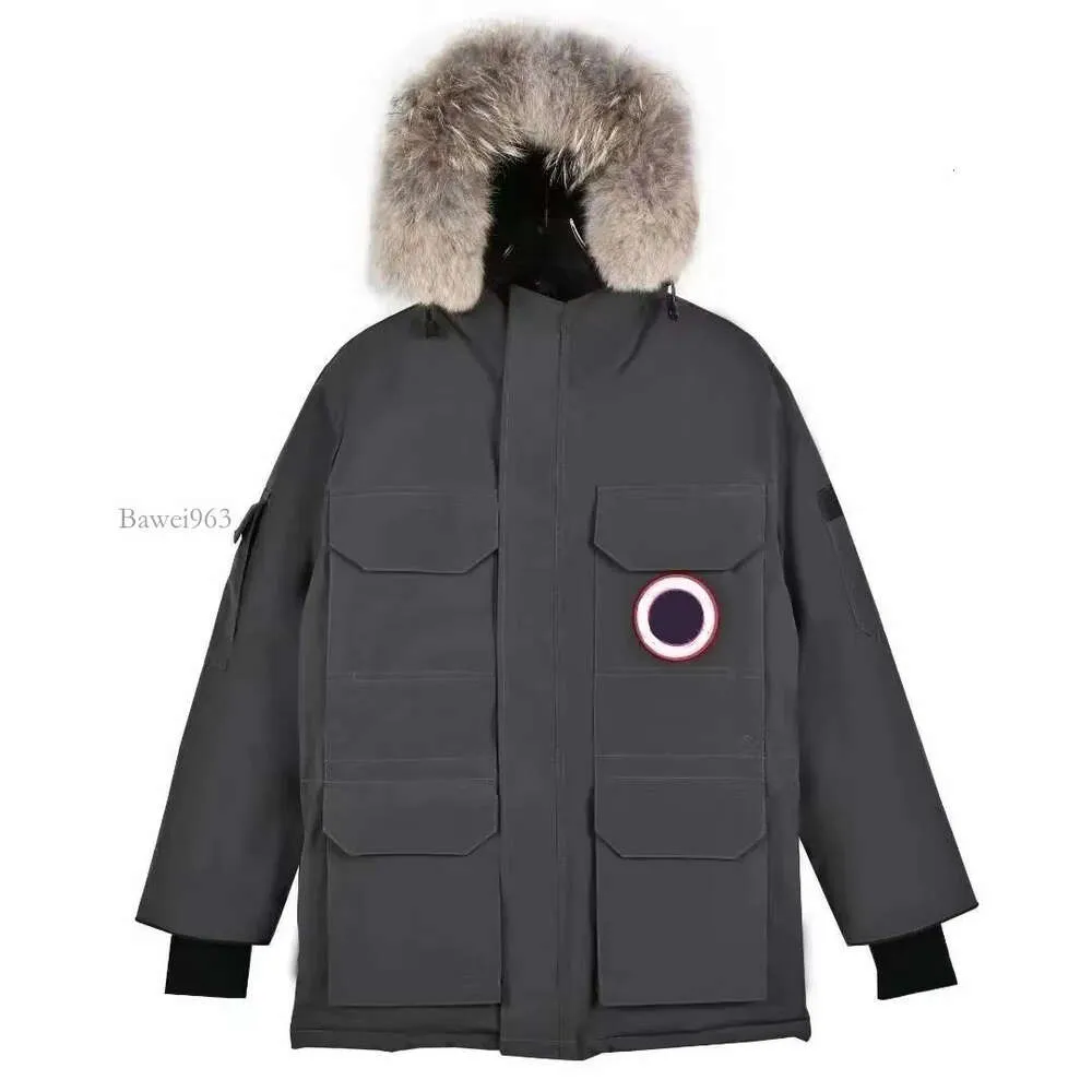 Parkas Article de vente chaude Veste à col en fourrure pour hommes Parke mi-longueur Slim Puffer Vestes en duvet de canard blanc Remplissage de qualité Vêtements d'extérieur Designer Pardessus F