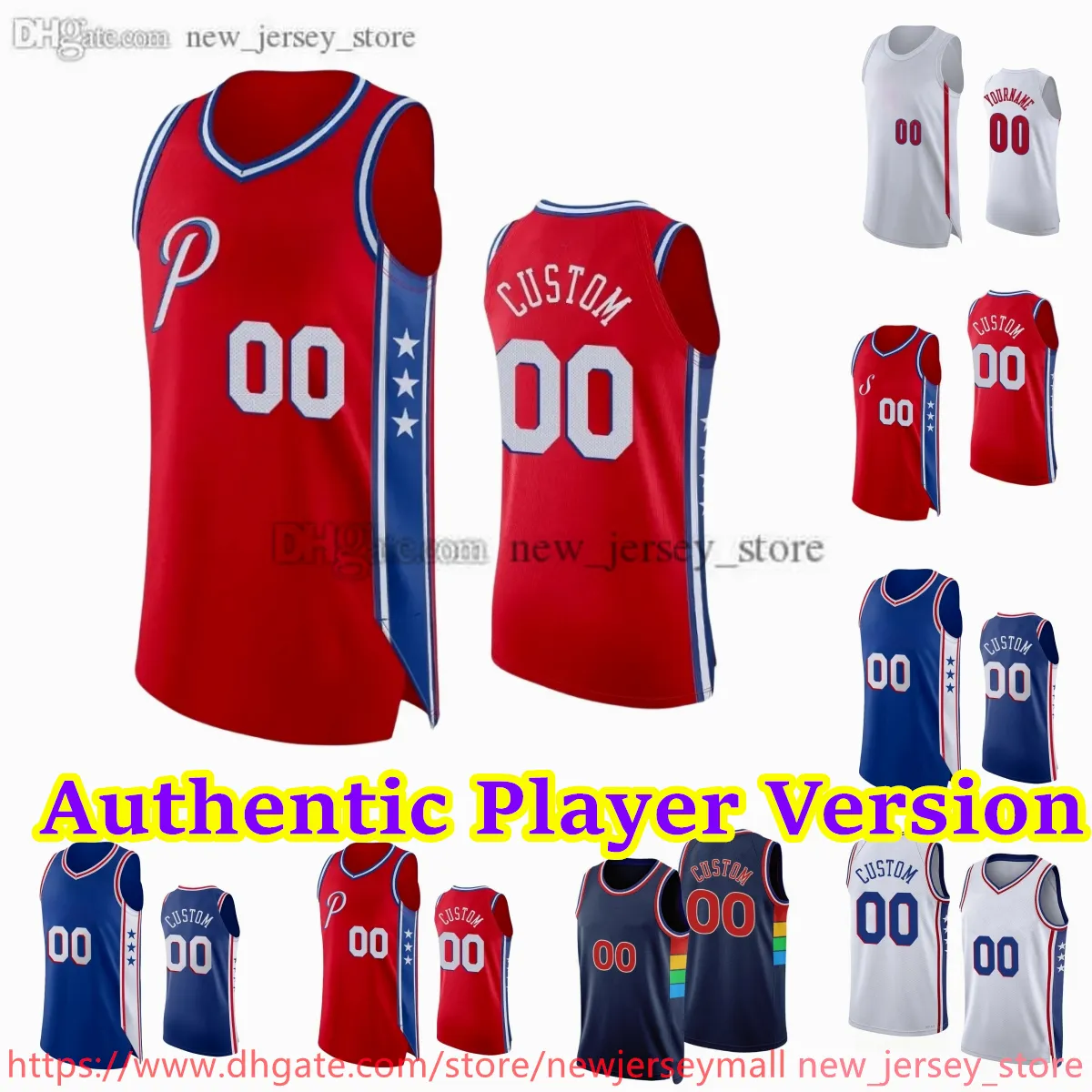 0 TyreseMaxey Jersey Custom Player Versione 21 JoelEmbiid Basket Maglie cucite autentiche TobiasHarris JadenSpringer MarcusMorris Sr. NicolasBatum Melton