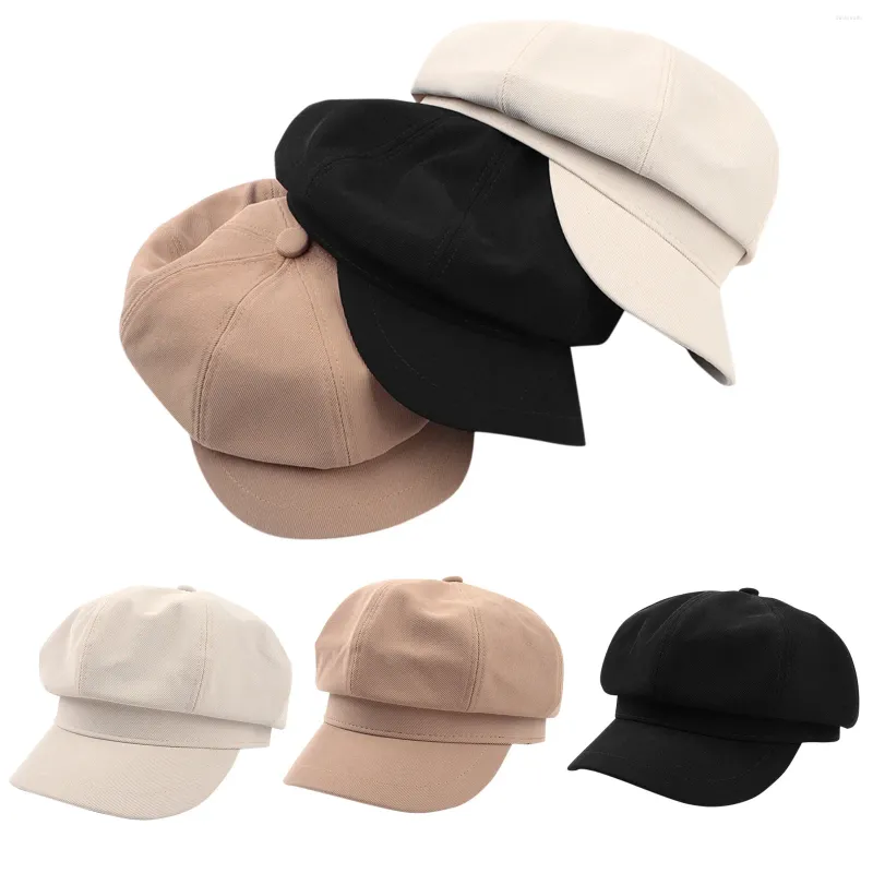 Berretti Cappello Invernale Femminile Casual Caldo Berretti di Colore Solido Bordo Rigido Visiere Vintage A Tesa Larga Da Sci Primavera E Autunno Per Le Signore 2024