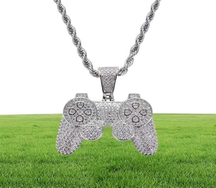 Game Console Pendants Iced Out Chain Bling CZ Gold Silver Color Men039S Hip Hop Rock Necklace Jewelry Kids Boy 9333922