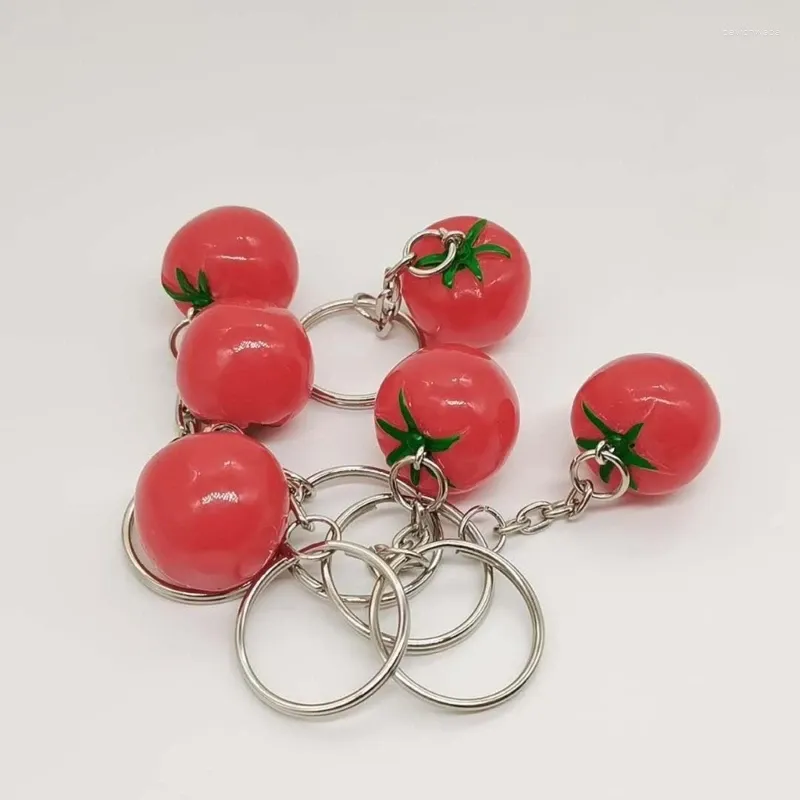 Porte-clés Mini Simulation Tomate Porte-clés Sac Pendentif Porte-clés Ornement Décoration De Voiture Pour Sac À Main Sac À Dos Accessoires Bijoux