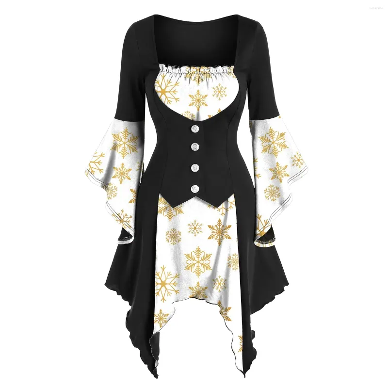 Vintage Gothic Christmas Dress for Women - Sweetheart Panel, Court Elk Print, Perfect for Casual Evening Parties