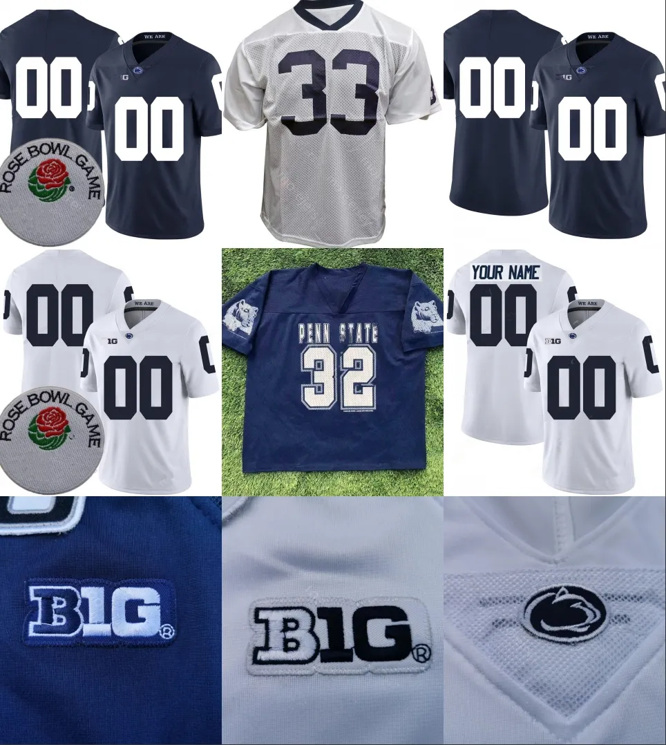 PSU Penn State Football Jersey NCAA College Drew Allar Nicholas Singleton Saquon Barkley Lambert-Smith Abdul Carter McSorley Dixon Allen Paterno KJ Hamler Parson