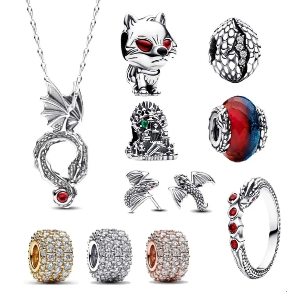 Bague, boucles d'oreilles, collier Dragon, perles breloque, idéal pour Bracelet, bricolage, cadeau d'anniversaire pour femmes, nouvelle collection 2024