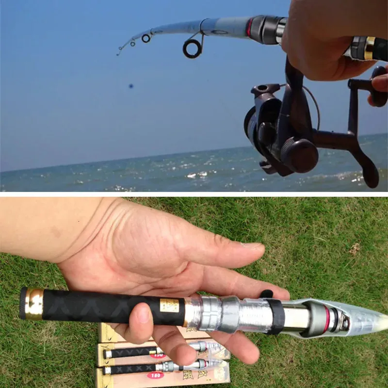 Diweini Carbon Telescopic Fishing Rod Mini Pocket Size Spinning