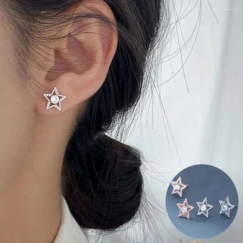 Boucles d'oreilles en argent Sterling 925, étoile en Zircon pour femmes et filles, Vintage, Design géométrique ajouré, bijoux cadeau de fête, goutte